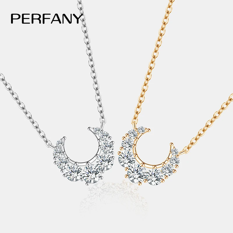 PERFANY 0.66CT Full Moissanite Necklace for Women S925 Pure Silver Moon Design Laboratory Diamond Pendant Fashion Luxury Jewelry
PERFANY 0.66CT Full Moissanite Necklace for Women S925 Pure Silver Moon Design Laboratory Diamond Pendant Fashion Luxury Jewelry