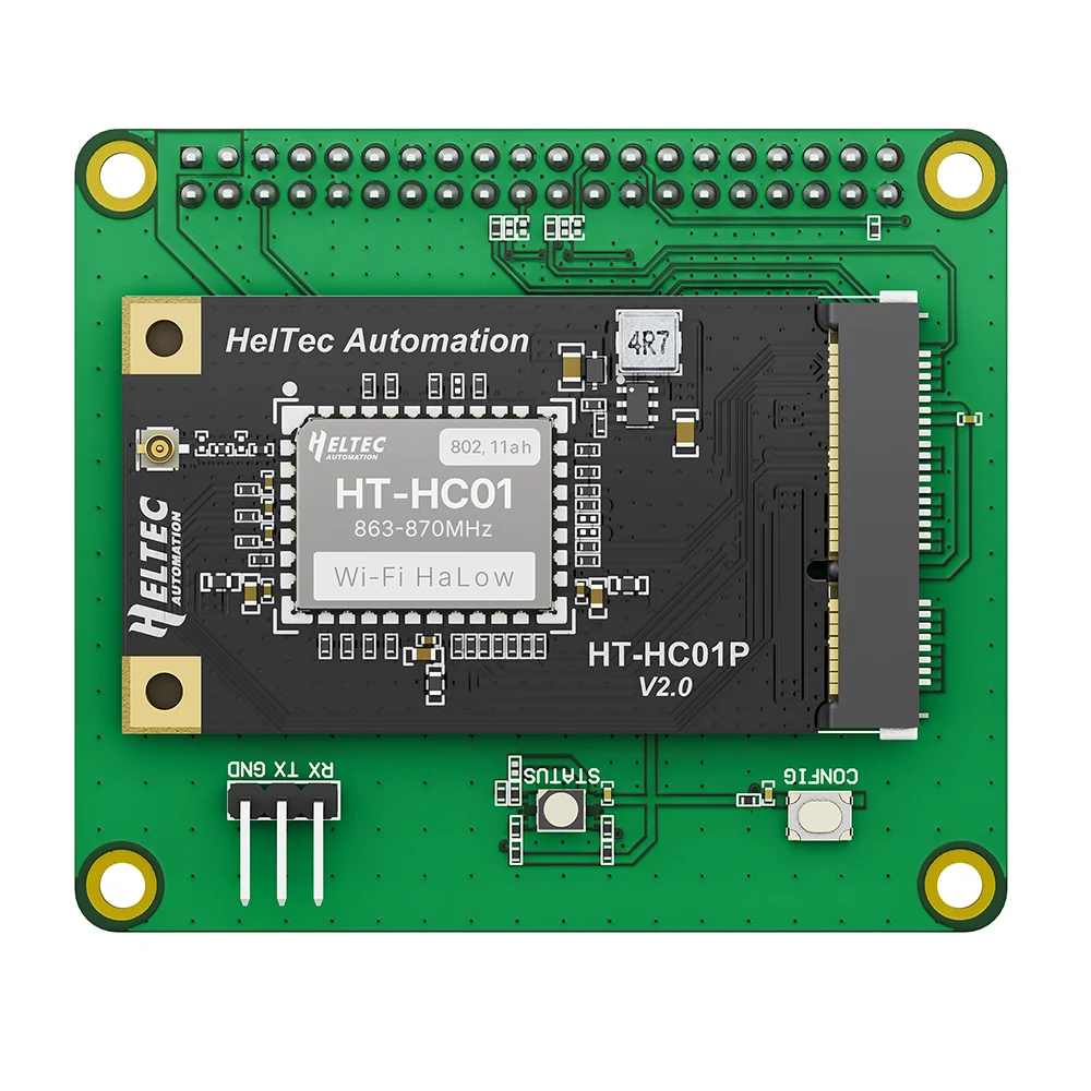 Heltec WiFi HaLow Module HT-HC01P V2 Mini PCIe Interface 863–928MHz and Raspberry Pi HAT Smart Home and City IEEE 802.11ah
Heltec WiFi HaLow Module HT-HC01P V2 Mini PCIe Interface 863–928MHz and Raspberry Pi HAT Smart Home and City IEEE 802.11ah