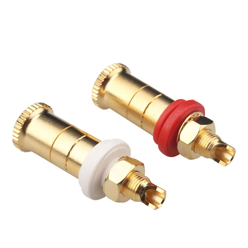 pair pure copper, sand gold-plated audio terminal, power amplifier, speaker terminal, rhodium-plated silver-plated red copper.
pair pure copper, sand gold-plated audio terminal, power amplifier, speaker terminal, rhodium-plated silver-plated red copper.