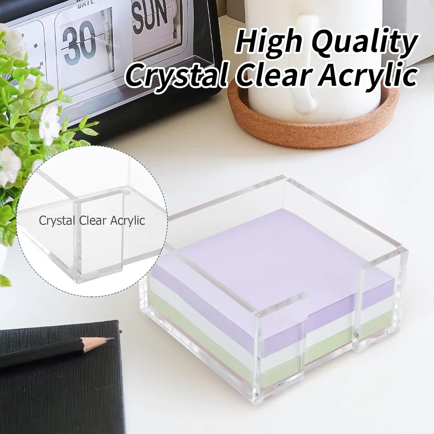Acrylic Sticky Note Holder Clear Notepad Dispenser for Desk Office Dorm Room Organizer Desktop Accessory
Acrylic Sticky Note Holder Clear Notepad Dispenser for Desk Office Dorm Room Organizer Desktop Accessory