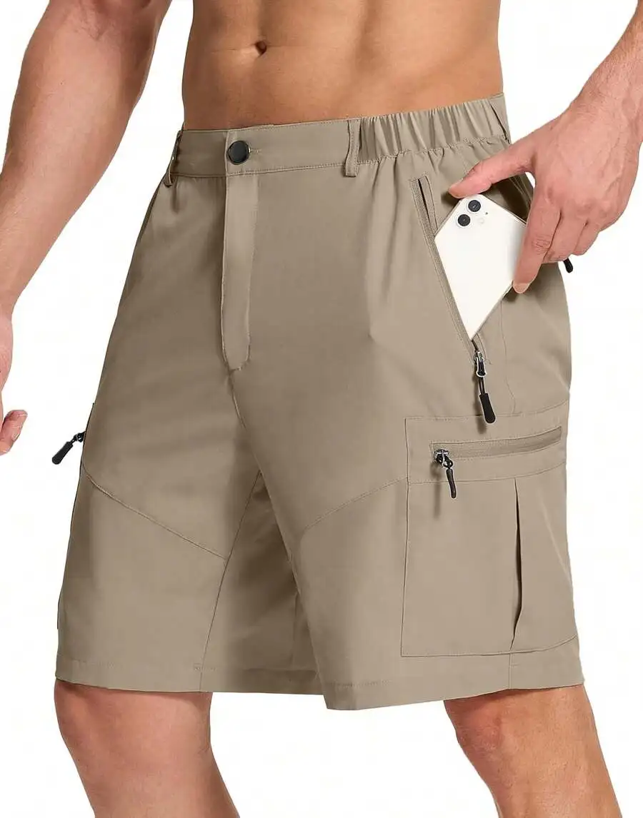 Mens Quick-Dry Hiking Shorts With 6 Zippered Pockets, 9 Inch Lightweight Outdoor Shorts For Golf Fishing Leisure
Mens Quick-Dry Hiking Shorts With 6 Zippered Pockets, 9 Inch Lightweight Outdoor Shorts For Golf Fishing Leisure