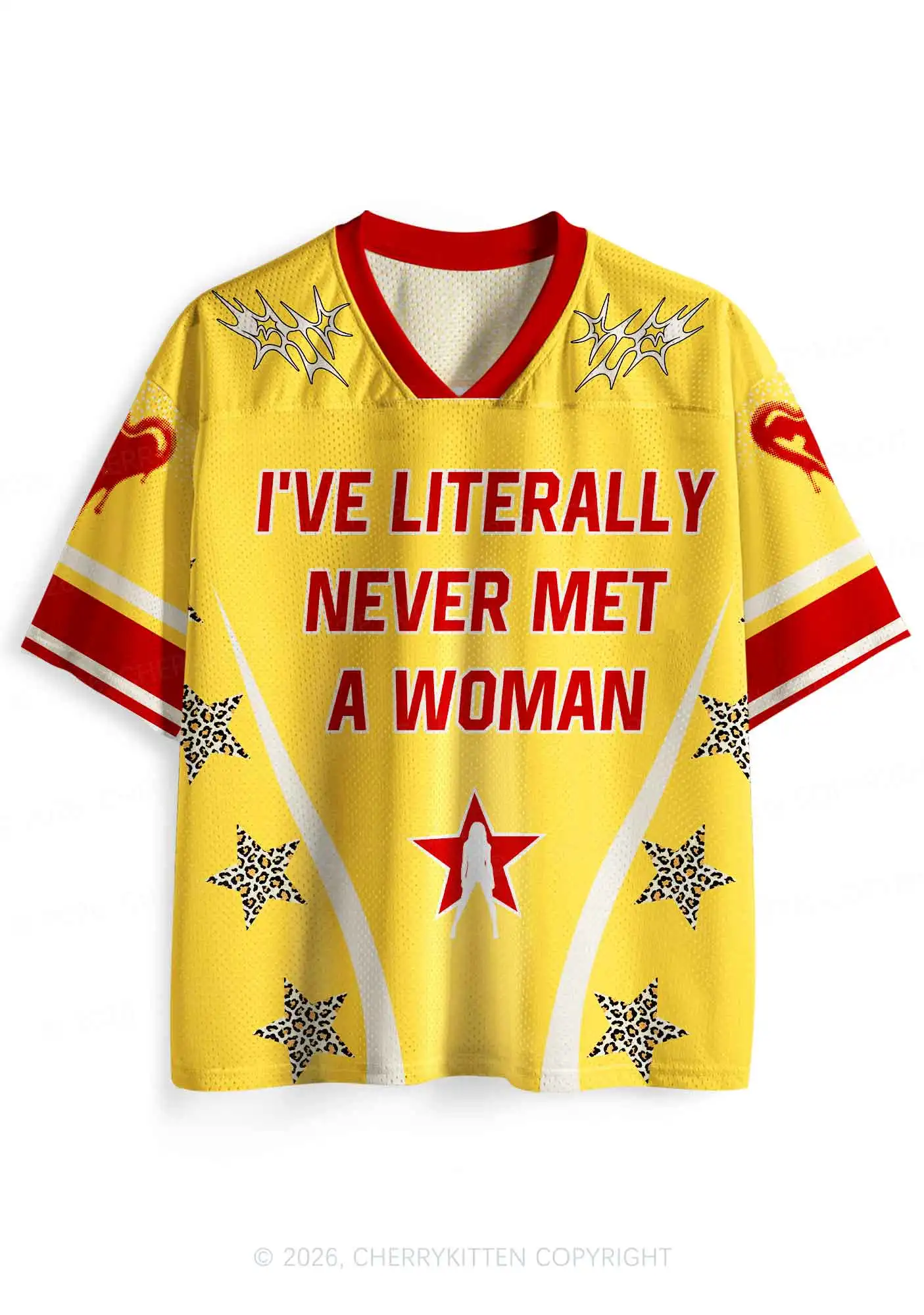 I Have Never Seen A Woman's Funny Quote. Y2K Leopard Print Star Print Short Sleeved T-shirt for Boys and Girls
I Have Never Seen A Woman's Funny Quote. Y2K Leopard Print Star Print Short Sleeved T-shirt for Boys and Girls