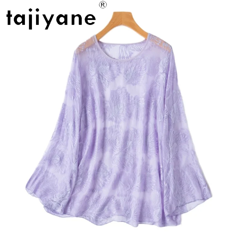 TAJIYANE 100% Natural Mulberry Silk Blouse Purple Embroidered Blouses Woman Loose Summer Tops 2025 Ladies Clothes Blusas Mujer
TAJIYANE 100% Natural Mulberry Silk Blouse Purple Embroidered Blouses Woman Loose Summer Tops 2025 Ladies Clothes Blusas Mujer