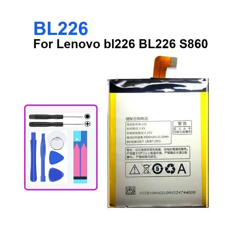 Mobile Phone Battery 4000mAh for Lenovo Bl226 BL226 S860 Portable Batteries Bateria Warranty + Track Code
Mobile Phone Battery 4000mAh for Lenovo Bl226 BL226 S860 Portable Batteries Bateria Warranty + Track Code