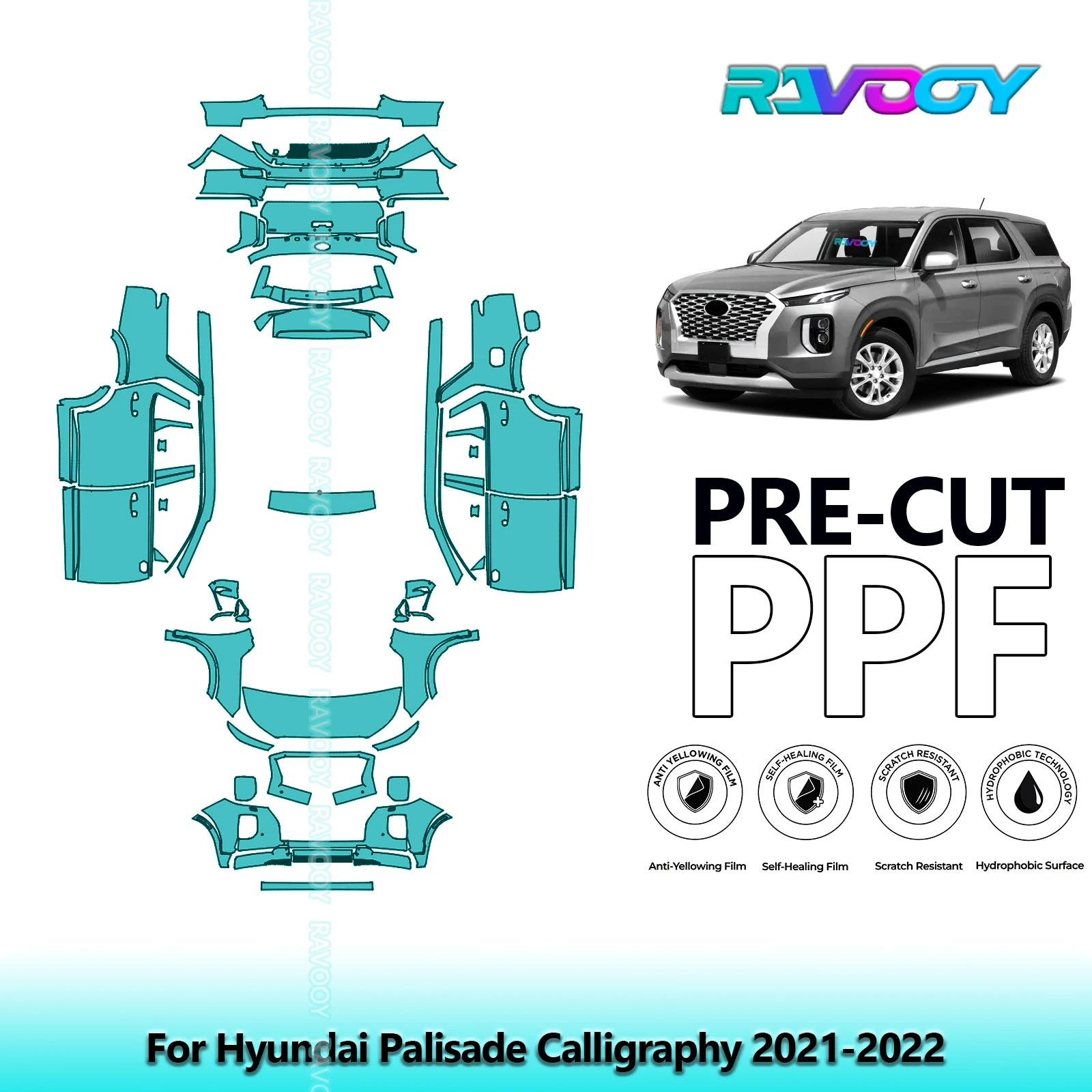Car Precut PPF Paint Protection Film Full Vehicle For Hyundai Palisade Calligraphy 2021-2022
Car Precut PPF Paint Protection Film Full Vehicle For Hyundai Palisade Calligraphy 2021-2022
