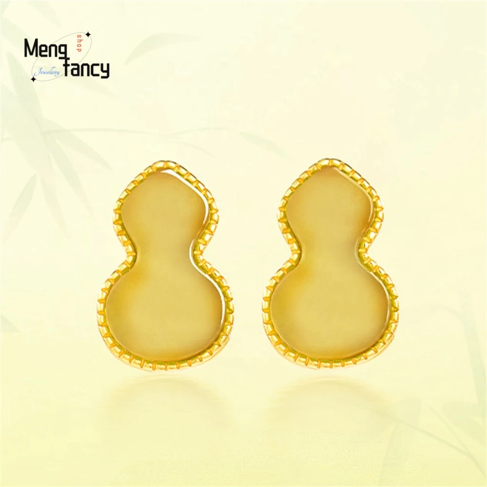 High-Grade S925 Silver Set With Natural Hetian Jade Sugar Jade Round Earrars Luxury Quality Fashion Jewelry Exquisite Popular
High-Grade S925 Silver Set With Natural Hetian Jade Sugar Jade Round Earrars Luxury Quality Fashion Jewelry Exquisite Popular
