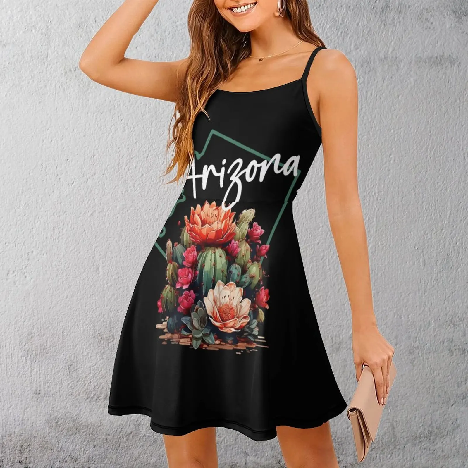 Arizona Cactus Floral Art Women's Sling Dress Funny Graphic Exotic Woman's Dress Cool Clubs Strappy Dress
Arizona Cactus Floral Art Women's Sling Dress Funny Graphic Exotic Woman's Dress Cool Clubs Strappy Dress