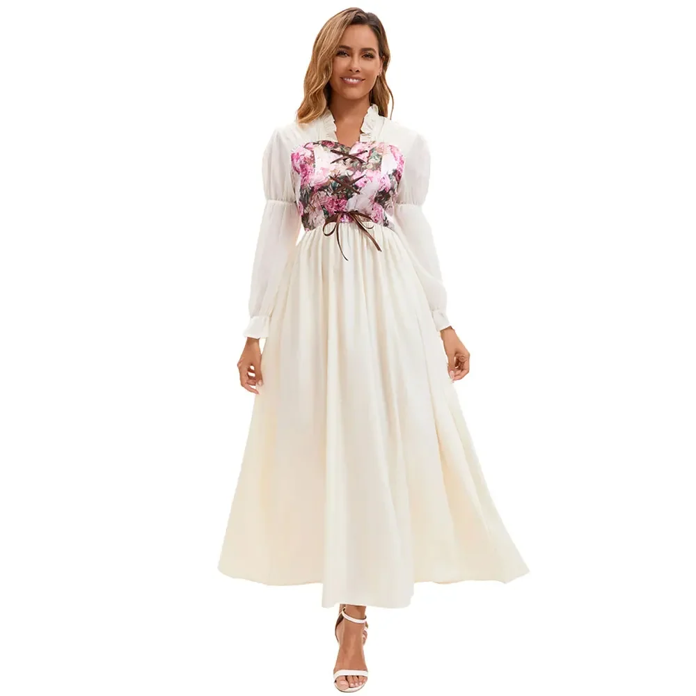 Women Vintage Long Sleeve Sweetheart Dress Soild Court Style Dresses Gothic Medieval Dress Formal Banquet Prom Party Dresses
Women Vintage Long Sleeve Sweetheart Dress Soild Court Style Dresses Gothic Medieval Dress Formal Banquet Prom Party Dresses