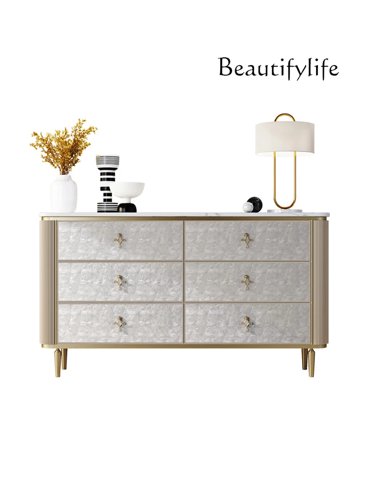 American Light Luxury Bedroom Living Room Solid Wood Chest of Drawer Modern Minimalist Marble Storage Cabinet
American Light Luxury Bedroom Living Room Solid Wood Chest of Drawer Modern Minimalist Marble Storage Cabinet