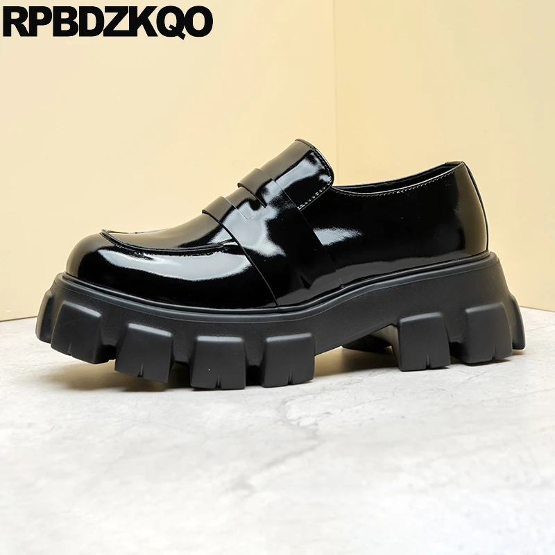 Platform Patent Leather Men High Heels Shoes Creepers Lightweight Sole Real Cow Skin Loafers Slip On Thick Round Toe Harajuku
Platform Patent Leather Men High Heels Shoes Creepers Lightweight Sole Real Cow Skin Loafers Slip On Thick Round Toe Harajuku