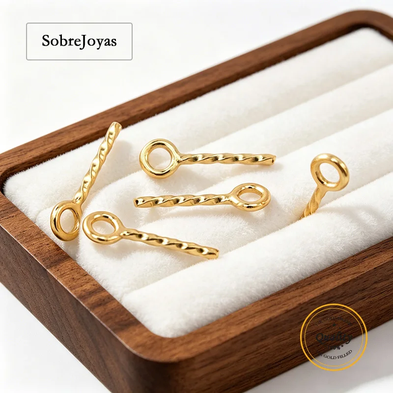 14K Gold Filled Eyepin Twist Peg DIY Accessories for Half Drilled Pearls Jewelry Making Screw Peg Drop
14K Gold Filled Eyepin Twist Peg DIY Accessories for Half Drilled Pearls Jewelry Making Screw Peg Drop