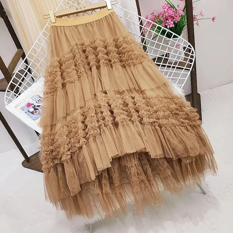 Fashion Mesh Skirt Women High Waist A-line Gauze Spliced Solid Color Loose Skirts Versatile 2025 Spring New
Fashion Mesh Skirt Women High Waist A-line Gauze Spliced Solid Color Loose Skirts Versatile 2025 Spring New