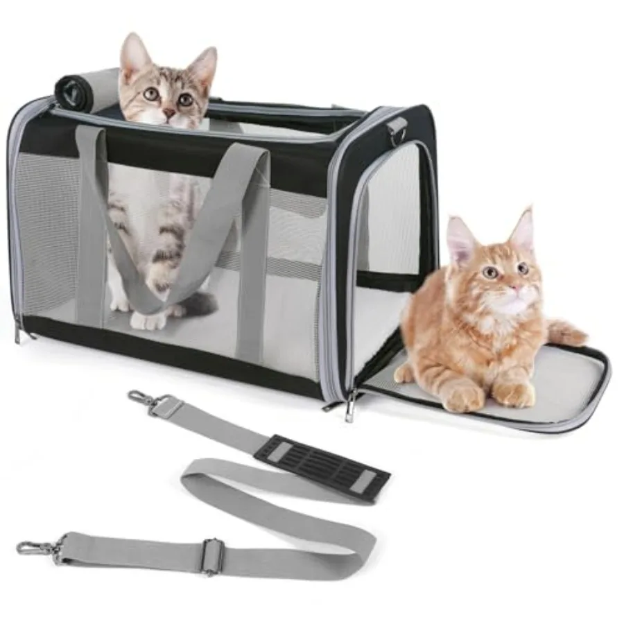 Pet Carrier for Large Cats of 20 Lbs, Collapsible Carrier Bag for Big Cat or 2 Kittens, Soft Sided Puppy Carrier with Sturdy Tr
Pet Carrier for Large Cats of 20 Lbs, Collapsible Carrier Bag for Big Cat or 2 Kittens, Soft Sided Puppy Carrier with Sturdy Tr