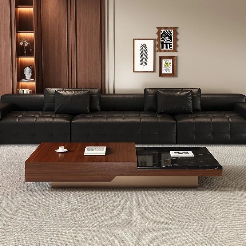 Italian minimalist style coffee table solid wood high-end living room marble rectangular walnut color modern
Italian minimalist style coffee table solid wood high-end living room marble rectangular walnut color modern