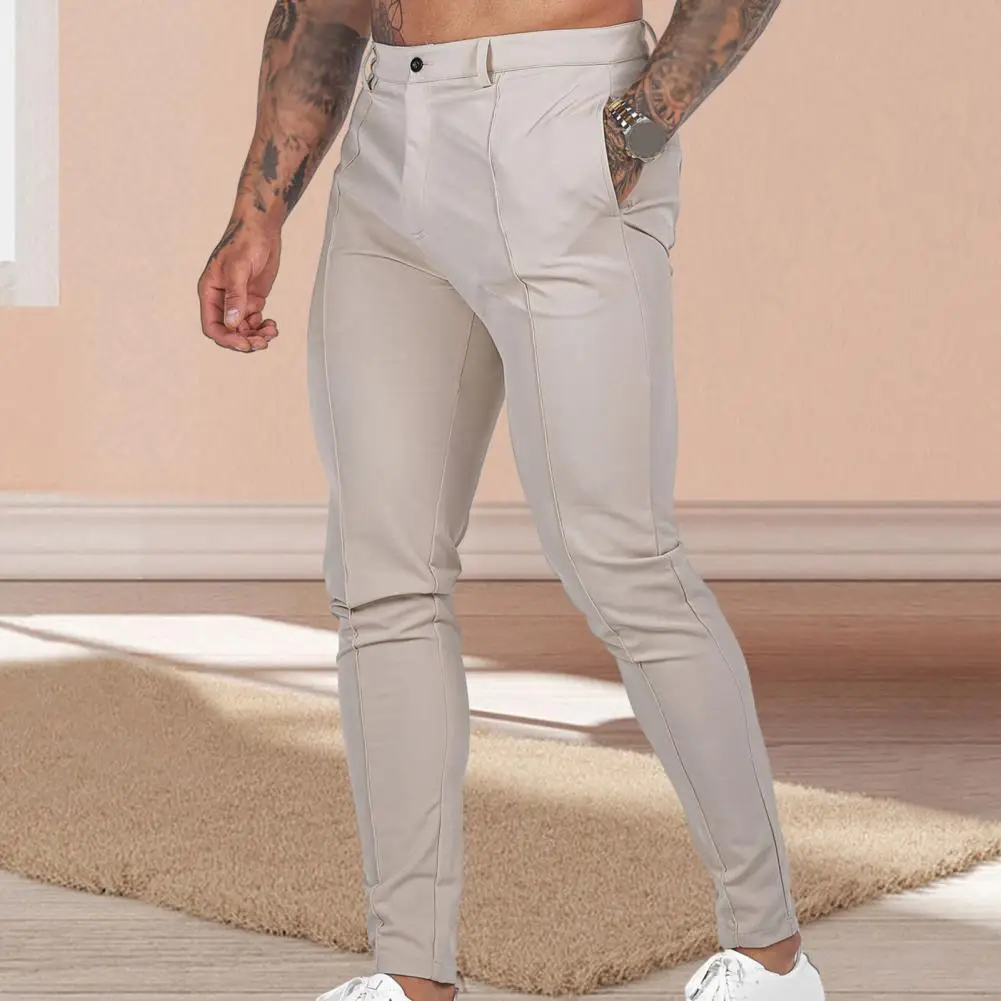 Adjustable Waist Pants Stylish Men's Slim Fit Business Trousers with Breathable Fabric Ankle Length Design Mid Waist for Comfort
Adjustable Waist Pants Stylish Men's Slim Fit Business Trousers with Breathable Fabric Ankle Length Design Mid Waist for Comfort