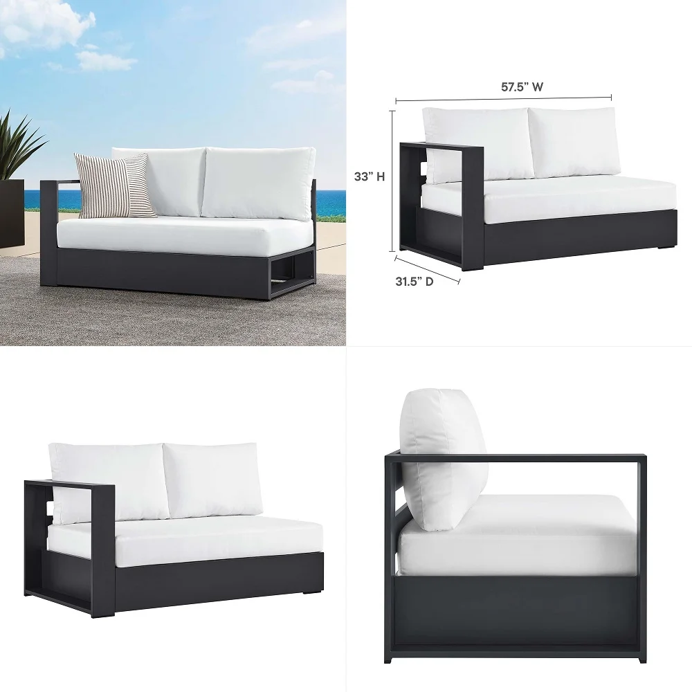Tahoe Aluminum Modular LeftFacing Outdoor Patio Loveseat in Gray White with WeatherResistant Cushions, Couch for Garden Backyar
Tahoe Aluminum Modular LeftFacing Outdoor Patio Loveseat in Gray White with WeatherResistant Cushions, Couch for Garden Backyar