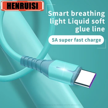 5A Super Fast Charge Liquid Silicone USB Type C Cable Micro USB Cable For iPhone 15 14 13 Pro Xiaomi 12 Charging Wire Data Cable
