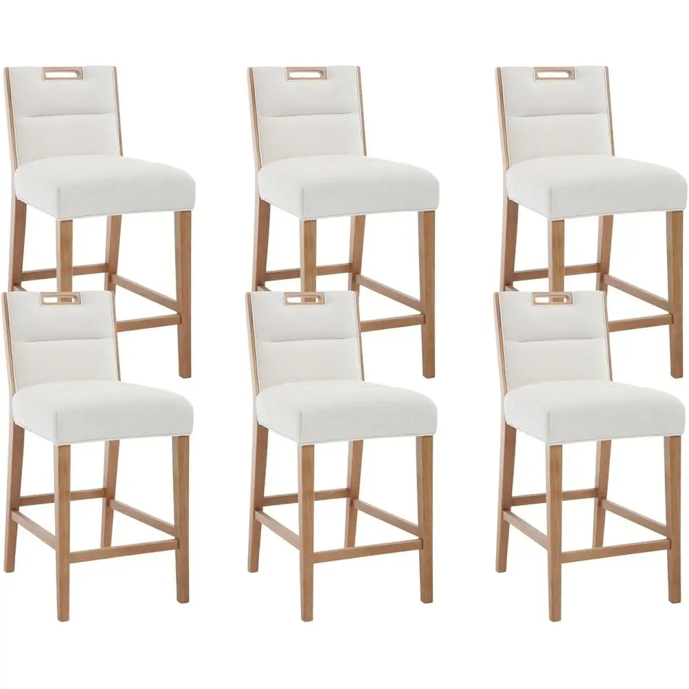 Set of 6 Wooden Counter Height Bar Stools, Upholstered with 5 Thick Padded Seats and Cushioned Backs, Suitable for Kitchen Islan
Set of 6 Wooden Counter Height Bar Stools, Upholstered with 5 Thick Padded Seats and Cushioned Backs, Suitable for Kitchen Islan