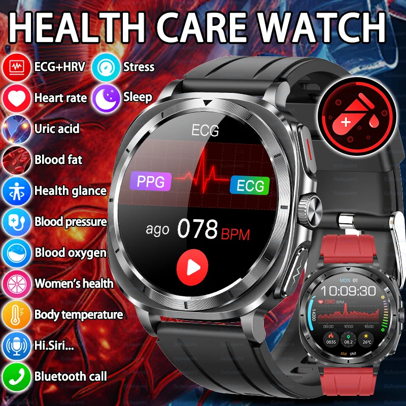 Новые мужские часы с тремя высокими мочевыми кислотами, кровяным жиром, кровяным давлением, AI Doctor Diagnosis, умные часы, ЭКГ, монитор сердечного ритма, здоровья, умные часы 
Новые мужские часы с тремя высокими мочевыми кислотами, кровяным жиром, кровяным давлением, AI Doctor Diagnosis, умные часы, ЭКГ, монитор сердечного ритма, здоровья, умные часы