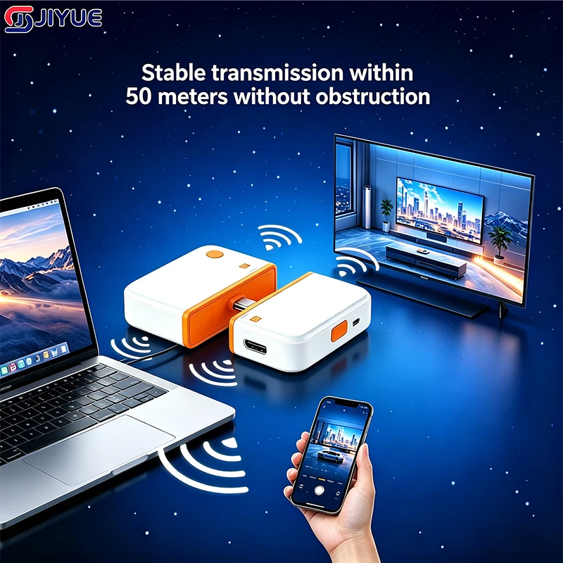 50m Type C HDMI-Compatible Wireless Video Transmitter Receiver Extender Adapter TV Stick Dongle for Laptop PC Phone TV Monitor
50m Type C HDMI-Compatible Wireless Video Transmitter Receiver Extender Adapter TV Stick Dongle for Laptop PC Phone TV Monitor
