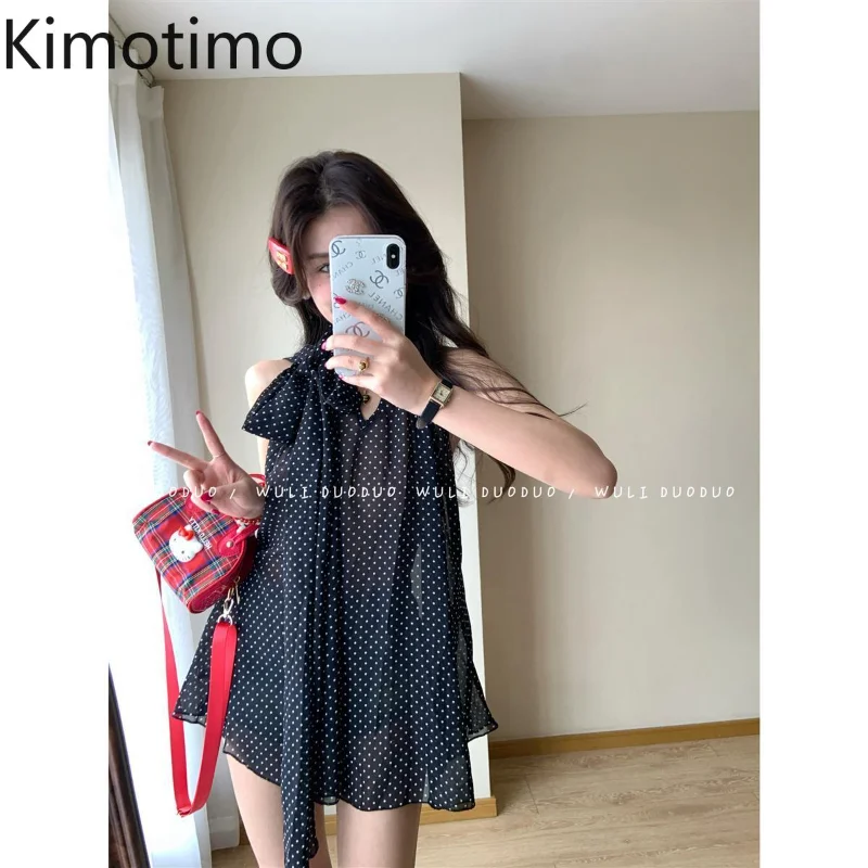 Kimotimo Korean Style Polka Dot Chiffon Tops Women 2025 Summer Bow Lace Up Off Shoulder Loose Shirt Fashion Sleeveless Blouse
Kimotimo Korean Style Polka Dot Chiffon Tops Women 2025 Summer Bow Lace Up Off Shoulder Loose Shirt Fashion Sleeveless Blouse