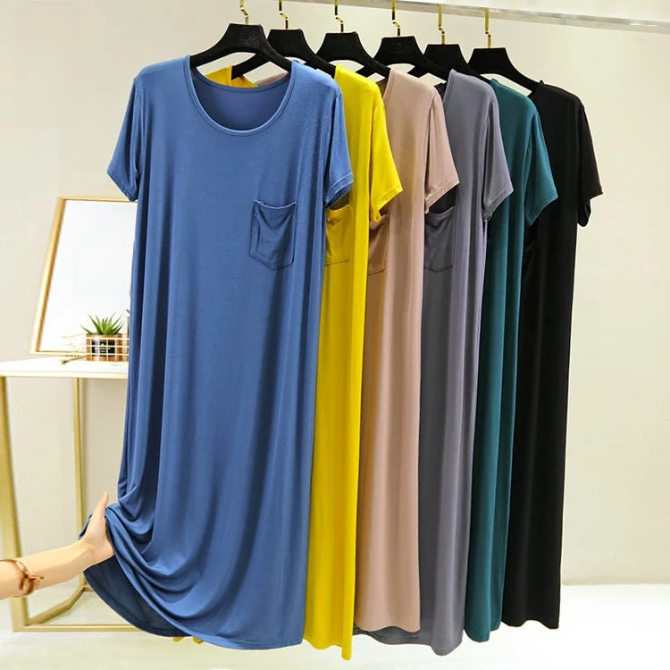 Summer New Women's Dress Large Size Loose Nightgown Thin Short Sleeve Casual Gown Base Long Dress Comfortable Breathable Poly...
Summer New Women's Dress Large Size Loose Nightgown Thin Short Sleeve Casual Gown Base Long Dress Comfortable Breathable Poly...