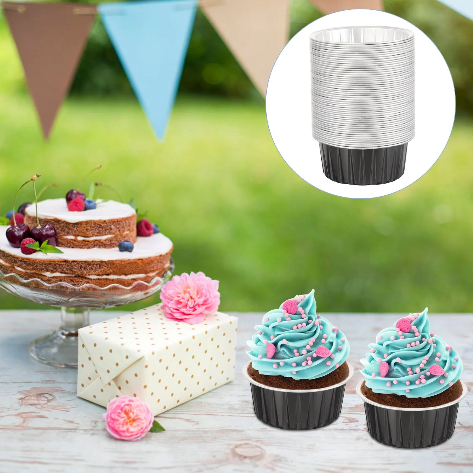 50 Pcs Aluminum Foil Cup Cake Pans Large Muffin Liners Cupcake Baking Cups Pudding
50 Pcs Aluminum Foil Cup Cake Pans Large Muffin Liners Cupcake Baking Cups Pudding