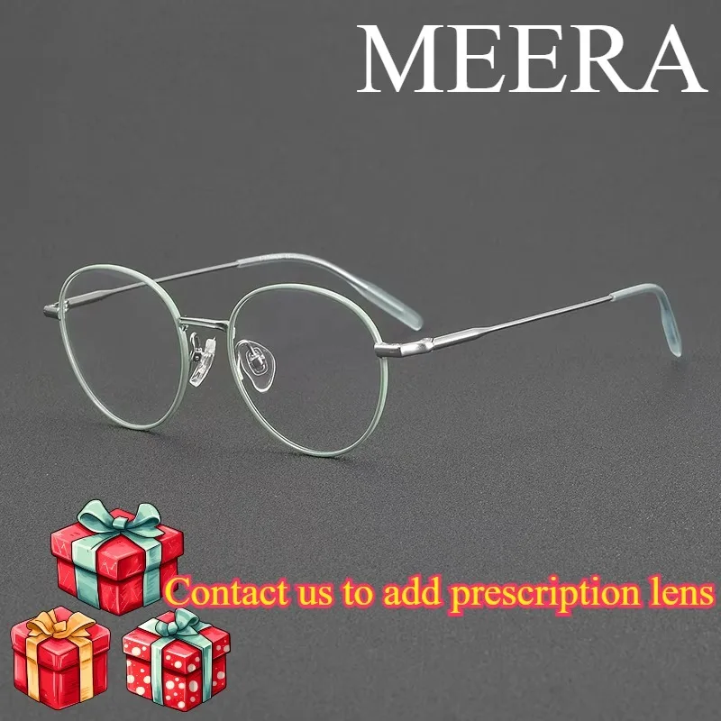 Simple Beauty Green Small Face Glasses Frame Titanium Handmade Art Round Female Super Light Retro Silver GM Eyewear Prescription
Simple Beauty Green Small Face Glasses Frame Titanium Handmade Art Round Female Super Light Retro Silver GM Eyewear Prescription