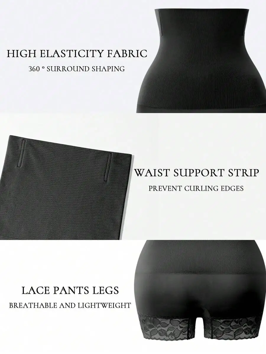 Womens High Elasticity Compression Shorts With Lace Trim, 360° Shaping Waist Support
Womens High Elasticity Compression Shorts With Lace Trim, 360° Shaping Waist Support