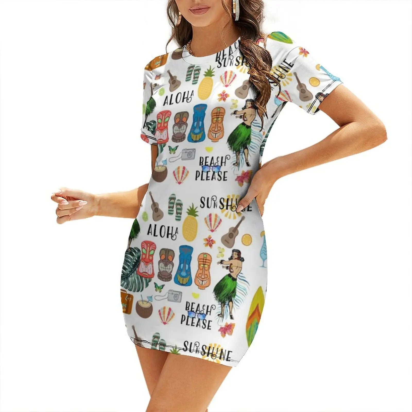 Retro Hawaiian Tiki Pattern Short Sleeved Dress women's evening dress 2025 ceremony dresses
Retro Hawaiian Tiki Pattern Short Sleeved Dress women's evening dress 2025 ceremony dresses