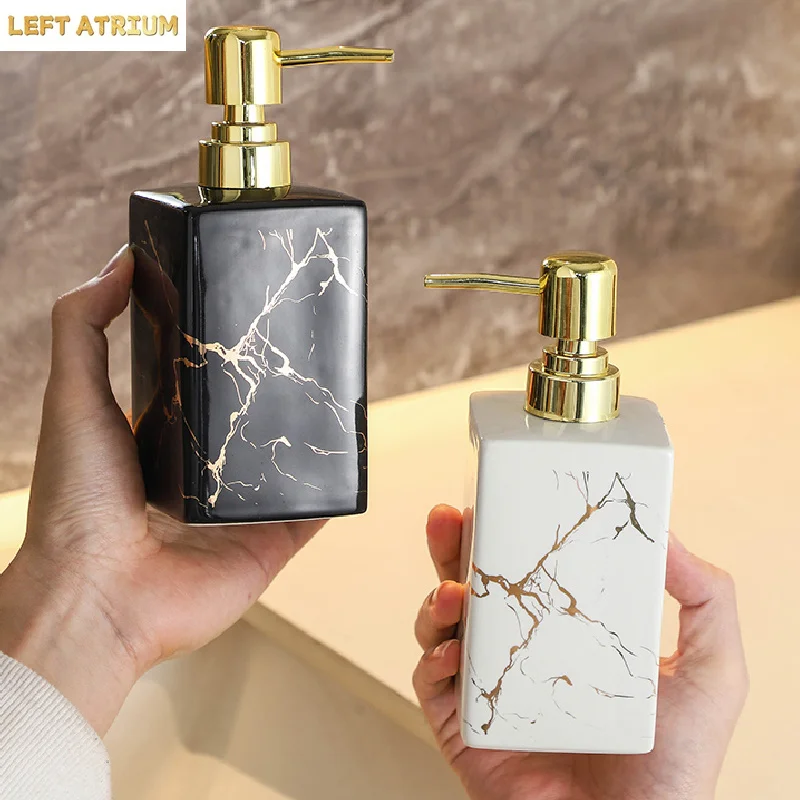 Square Emulsion Bottle Black and White Marble Ceramic Press Bottle Shower Gel Shampoo Bottle Bathroom Decorative Soap Dispenser
Square Emulsion Bottle Black and White Marble Ceramic Press Bottle Shower Gel Shampoo Bottle Bathroom Decorative Soap Dispenser