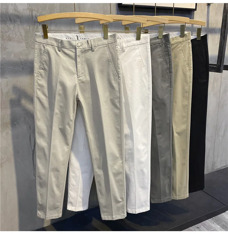 Korean Summer Button Fly Business Casual Pants for Men Clothing 2023 Formal Wear Slim Fit Solid Straight Office Trousers L65
Korean Summer Button Fly Business Casual Pants for Men Clothing 2023 Formal Wear Slim Fit Solid Straight Office Trousers L65