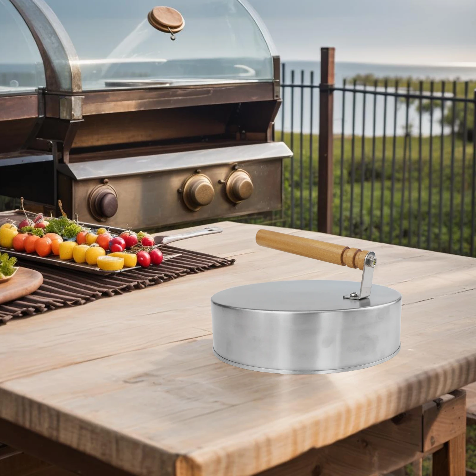 Bbq Basting Cover For Grilling Oven Steel 21x21x5.5cm Cheese Melting Dome Easy Assembly Ergonomic Handle Great For Steaks
Bbq Basting Cover For Grilling Oven Steel 21x21x5.5cm Cheese Melting Dome Easy Assembly Ergonomic Handle Great For Steaks