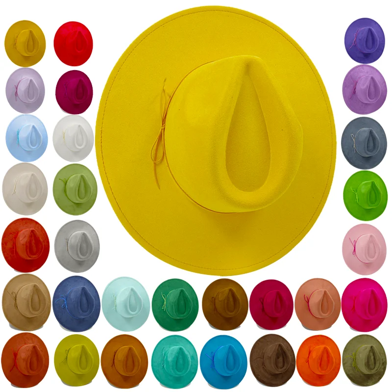 9.5cm Round Flat Brim Suede Top Hat Women Men Western Cowboy Hat Party Stage Fedora Hat Self-style Design Ethnic Style Top Cap
9.5cm Round Flat Brim Suede Top Hat Women Men Western Cowboy Hat Party Stage Fedora Hat Self-style Design Ethnic Style Top Cap