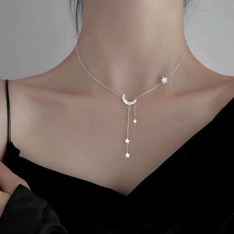 Exquisite Fashion Bling Tassel Star Moon Necklace for Women Clavicle Chain Woman Jewelry Birthday Gift Accessories Collares Para
Exquisite Fashion Bling Tassel Star Moon Necklace for Women Clavicle Chain Woman Jewelry Birthday Gift Accessories Collares Para