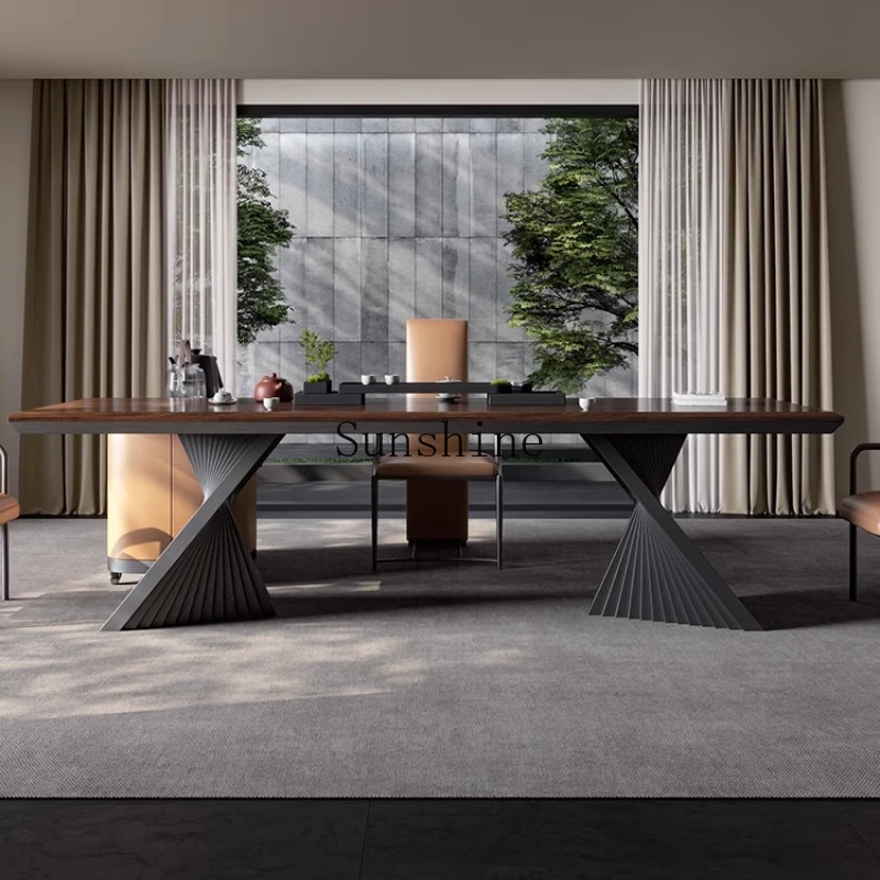 Walnut tea table Solid wood large board Italian minimalist modern light luxury home office reception tea table
Walnut tea table Solid wood large board Italian minimalist modern light luxury home office reception tea table