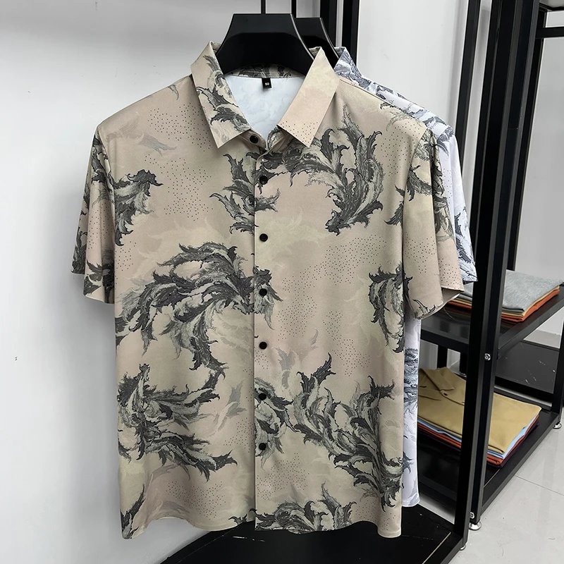 Summer New Style Men's Printed Lapel Fashionable, Comfortable and Skin-Friendly Short-Sleeved Shirt
Summer New Style Men's Printed Lapel Fashionable, Comfortable and Skin-Friendly Short-Sleeved Shirt