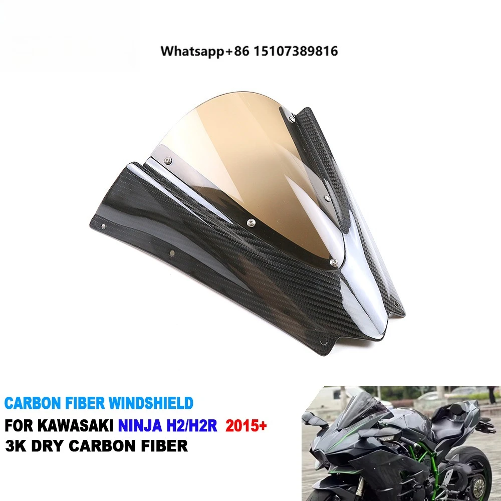 100% Full 3K Dry Carbon Fiber Motorcycle Wind Deflectors Fairing Kit Windshield Windscreen for Ninja H2 H2R 2015+
100% Full 3K Dry Carbon Fiber Motorcycle Wind Deflectors Fairing Kit Windshield Windscreen for Ninja H2 H2R 2015+