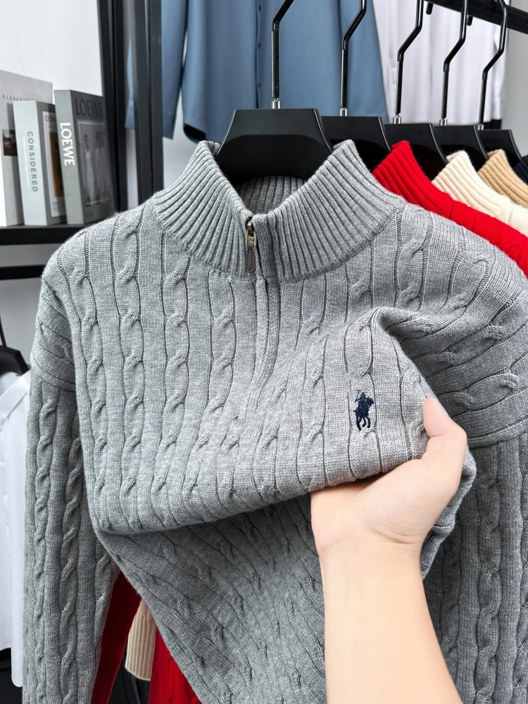 High end luxury brand zipper sweater men's designer new fashion classic Paul Pony embroidery winter warm plush knitted pullover
High end luxury brand zipper sweater men's designer new fashion classic Paul Pony embroidery winter warm plush knitted pullover