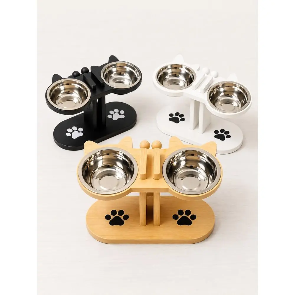 Tilted Elevated Cat Bowl, Adjustable Cat Food Bowl With 2 Stainless Steel Bowls, Suitable For Cats, Puppies And Small Pets, Rai
Tilted Elevated Cat Bowl, Adjustable Cat Food Bowl With 2 Stainless Steel Bowls, Suitable For Cats, Puppies And Small Pets, Rai