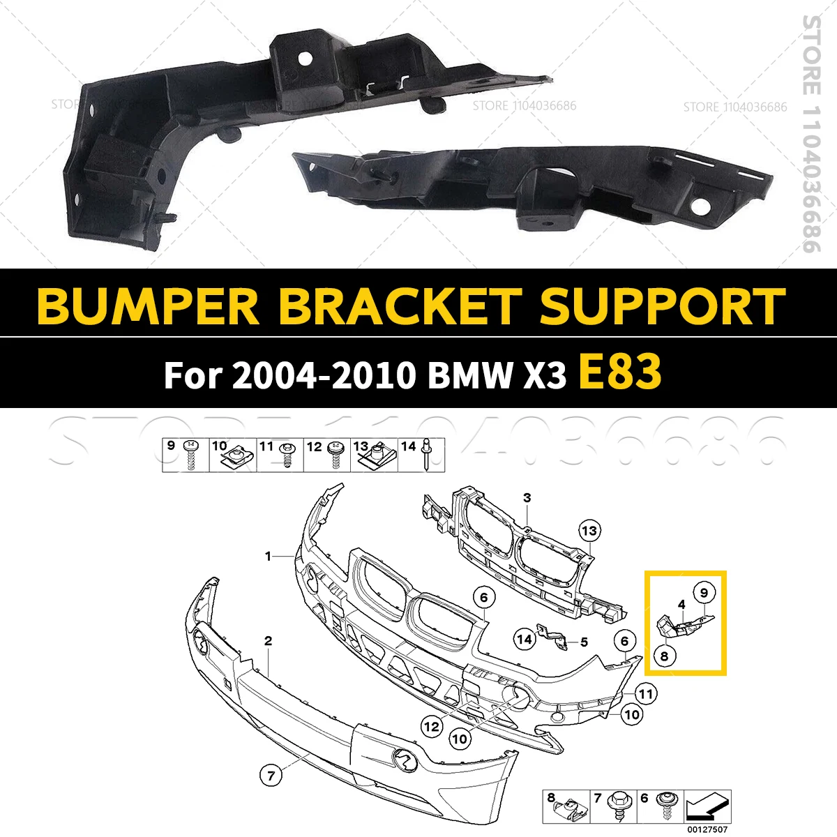 For 2004 2005 2006 2007 2008 2009 2010 BMW X3 2.5i 3.0i 3.0si (E83) Front Bumper Bracket Support 51113400919 51113400920
For 2004 2005 2006 2007 2008 2009 2010 BMW X3 2.5i 3.0i 3.0si (E83) Front Bumper Bracket Support 51113400919 51113400920