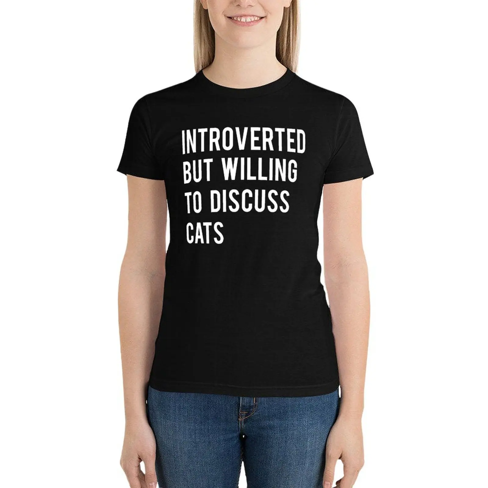 Introverted But Willing To Discuss Cats T-Shirt korean fashion female plus size tops Women's clothing
Introverted But Willing To Discuss Cats T-Shirt korean fashion female plus size tops Women's clothing