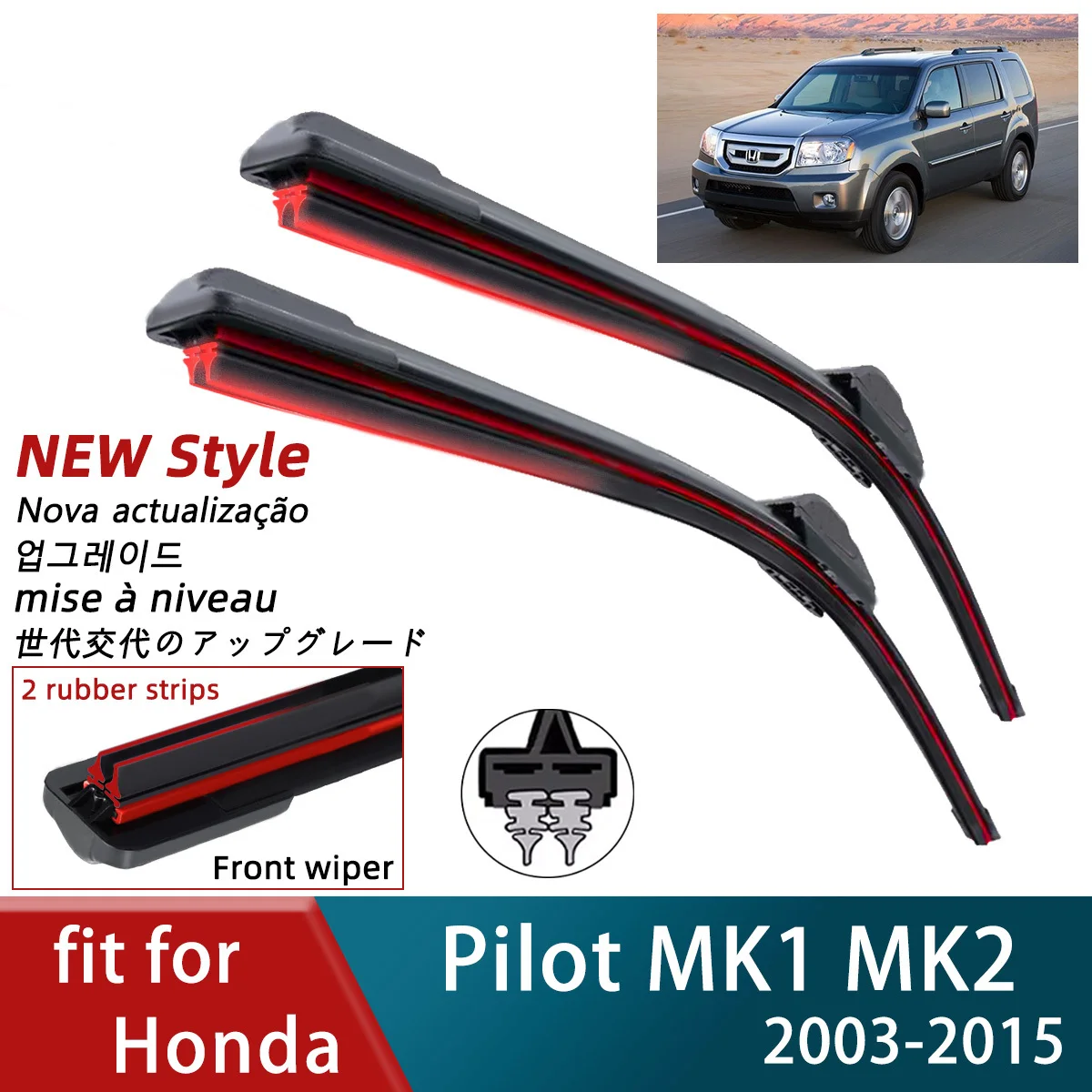 Double Rubber Car for Honda Pilot MK1 MK2 Front Wiper Blade Brushes Cutter Automobiles Accessorie Wear Parts Windscreen Wiper
Double Rubber Car for Honda Pilot MK1 MK2 Front Wiper Blade Brushes Cutter Automobiles Accessorie Wear Parts Windscreen Wiper