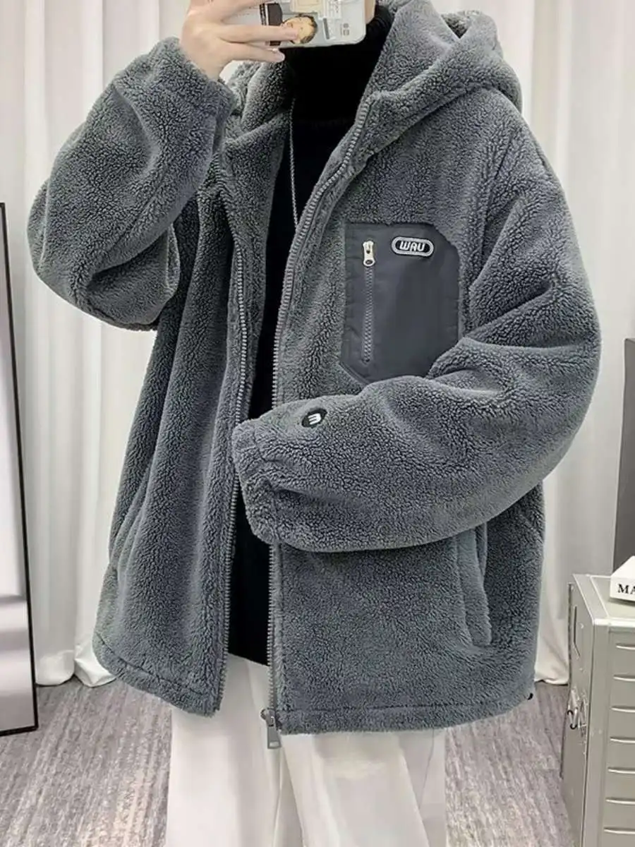 Мужская зимняя бархатная куртка из овечьего меха, свободное хлопковое пальто с капюшоном, длинная молния, украшенная наполнителем из полиэфирного волокна
Мужская зимняя бархатная куртка из овечьего меха, свободное хлопковое пальто с капюшоном, длинная молния, украшенная наполнителем из полиэфирного волокна