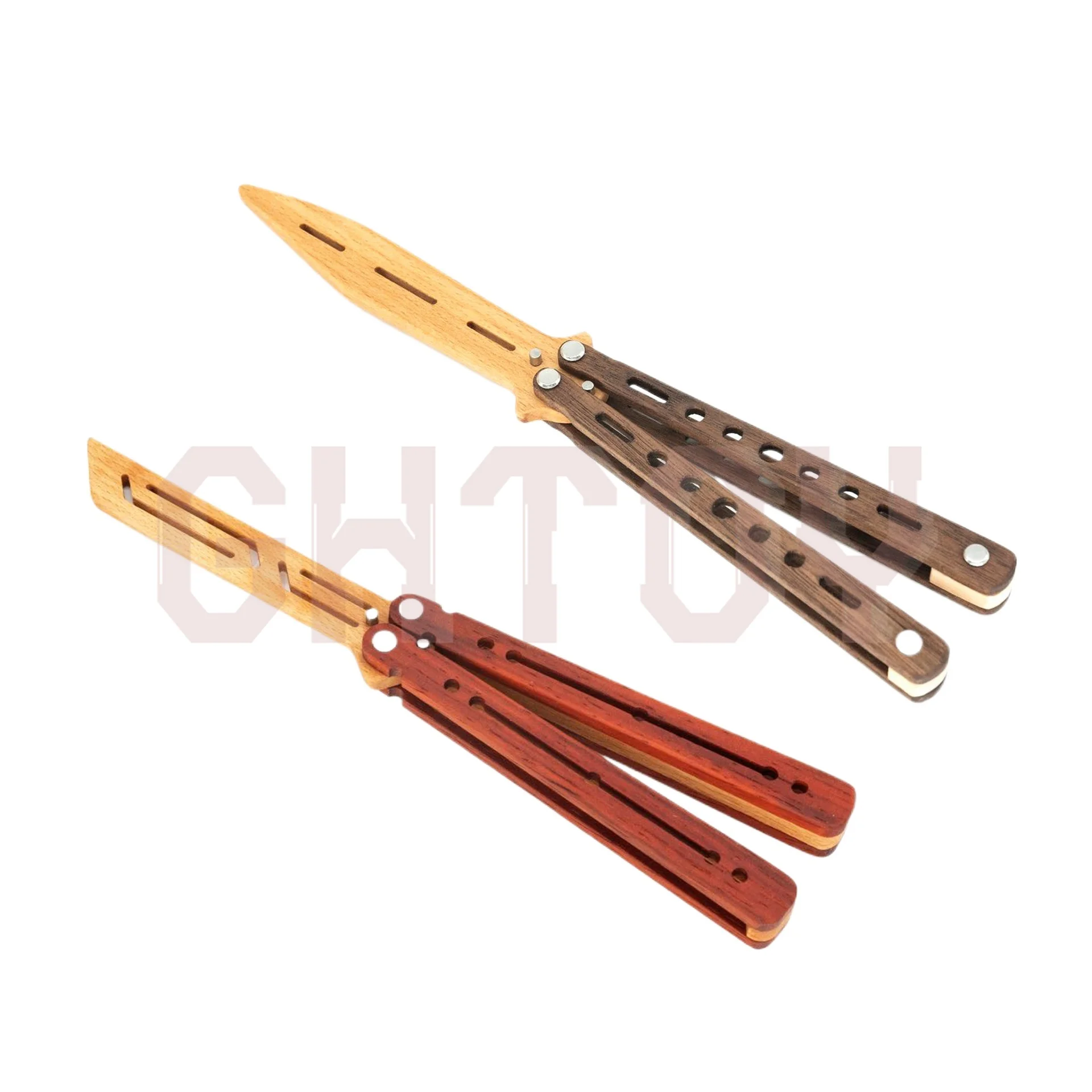 22cm Woodcraft Butterfly Knife Uncut Blade Weapons Model Cosplay Prop Desktop Display Ornaments Collection Birthday Gift for Boy
22cm Woodcraft Butterfly Knife Uncut Blade Weapons Model Cosplay Prop Desktop Display Ornaments Collection Birthday Gift for Boy