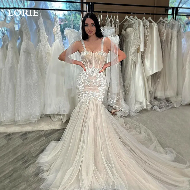 LORIE Meramid Wedding Dresses Spaghetti Straps Lace Bridal Dress Sweetheart Corset Vintage Appliques Country Wedding Gown 2024
LORIE Meramid Wedding Dresses Spaghetti Straps Lace Bridal Dress Sweetheart Corset Vintage Appliques Country Wedding Gown 2024