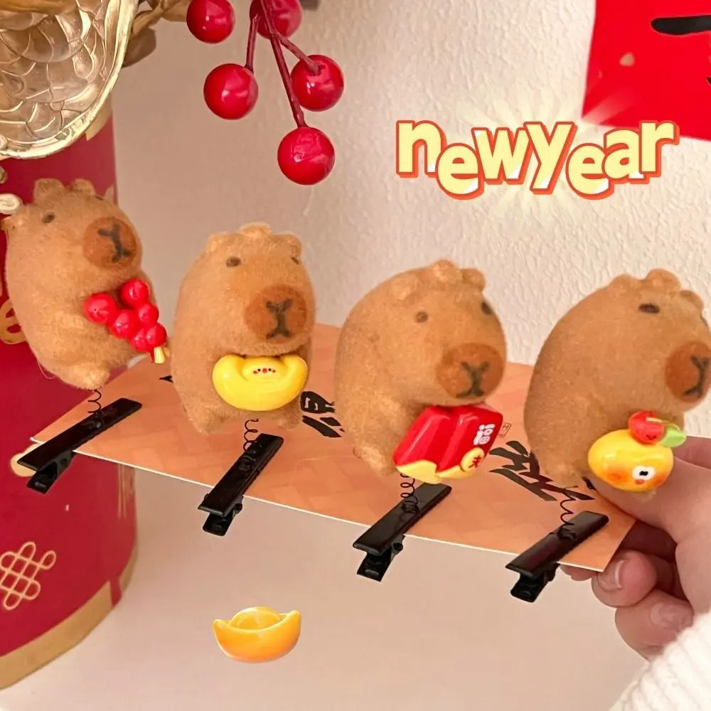 Sweet Flocking Capybara Hairpin Cute Alloy Spring Hair Clip Bouncing Doll Animal Cartoon Duckbill Clip School
Sweet Flocking Capybara Hairpin Cute Alloy Spring Hair Clip Bouncing Doll Animal Cartoon Duckbill Clip School