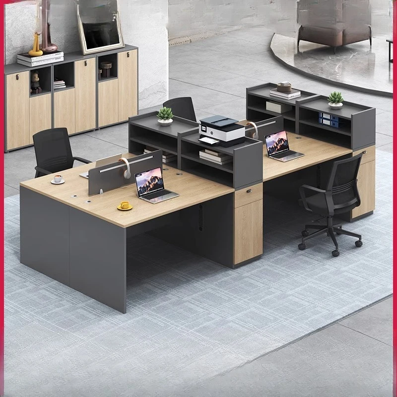 Staff desk four people double computer station office table and chair combination modern simple screen partition card seat
Staff desk four people double computer station office table and chair combination modern simple screen partition card seat