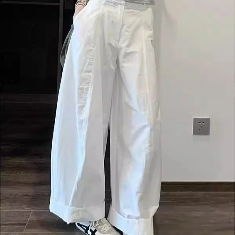 Loose Straight Leg Pants Women's Fashionable Comfortable White Workwear Wide Leg Trousers Summer Style Casual Pants
Loose Straight Leg Pants Women's Fashionable Comfortable White Workwear Wide Leg Trousers Summer Style Casual Pants