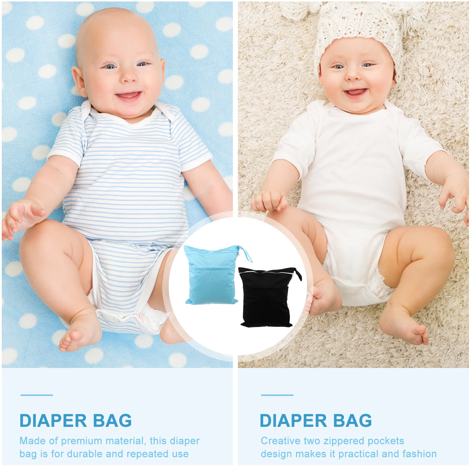 2Pcs Baby Diaper Bag Storage Cloth Wet Dry Organizer Portable Infant Diaper Pouch Two Zippered Pockets Bag Pouch
2Pcs Baby Diaper Bag Storage Cloth Wet Dry Organizer Portable Infant Diaper Pouch Two Zippered Pockets Bag Pouch